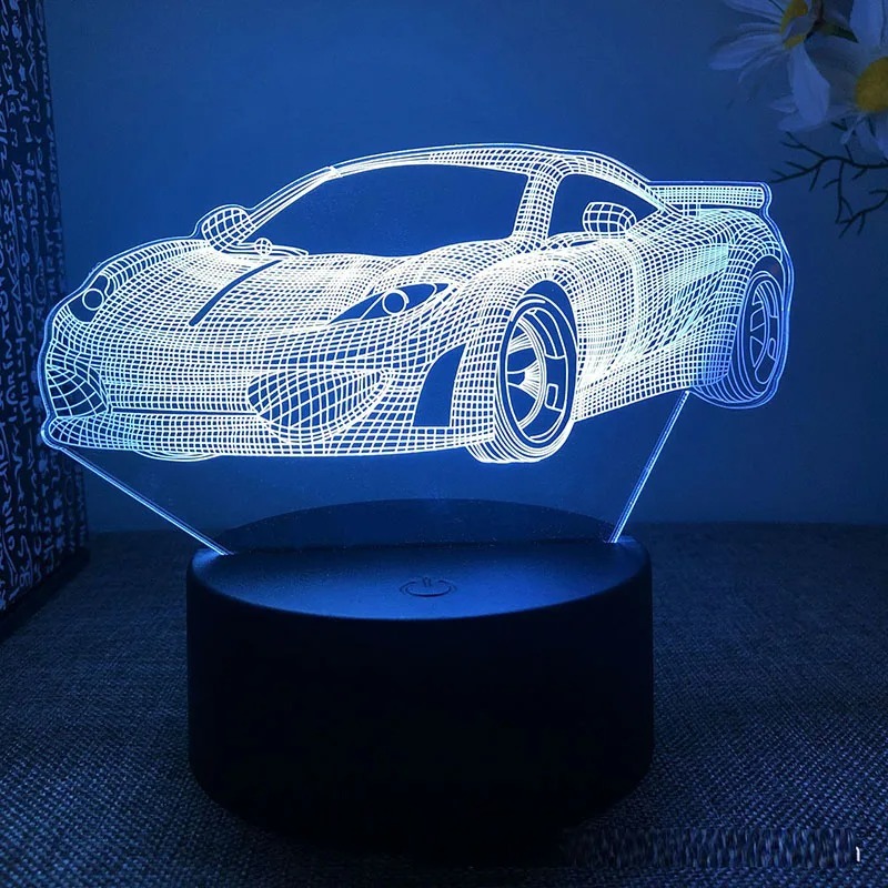 Lampe Illusion 3D Led Veilleuse Retour Vers Le Futur Véhicule Auto